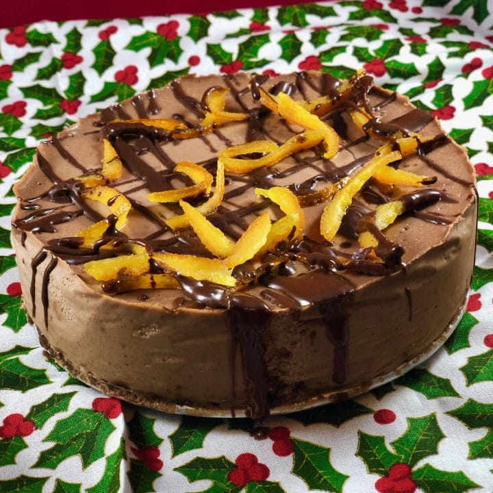 Christmas chocolate orange cheesecake