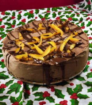 Christmas chocolate orange cheesecake