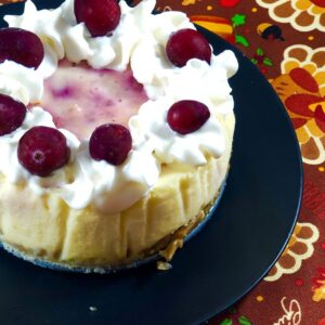 Thanksgiving cranberry sauce cheesecake