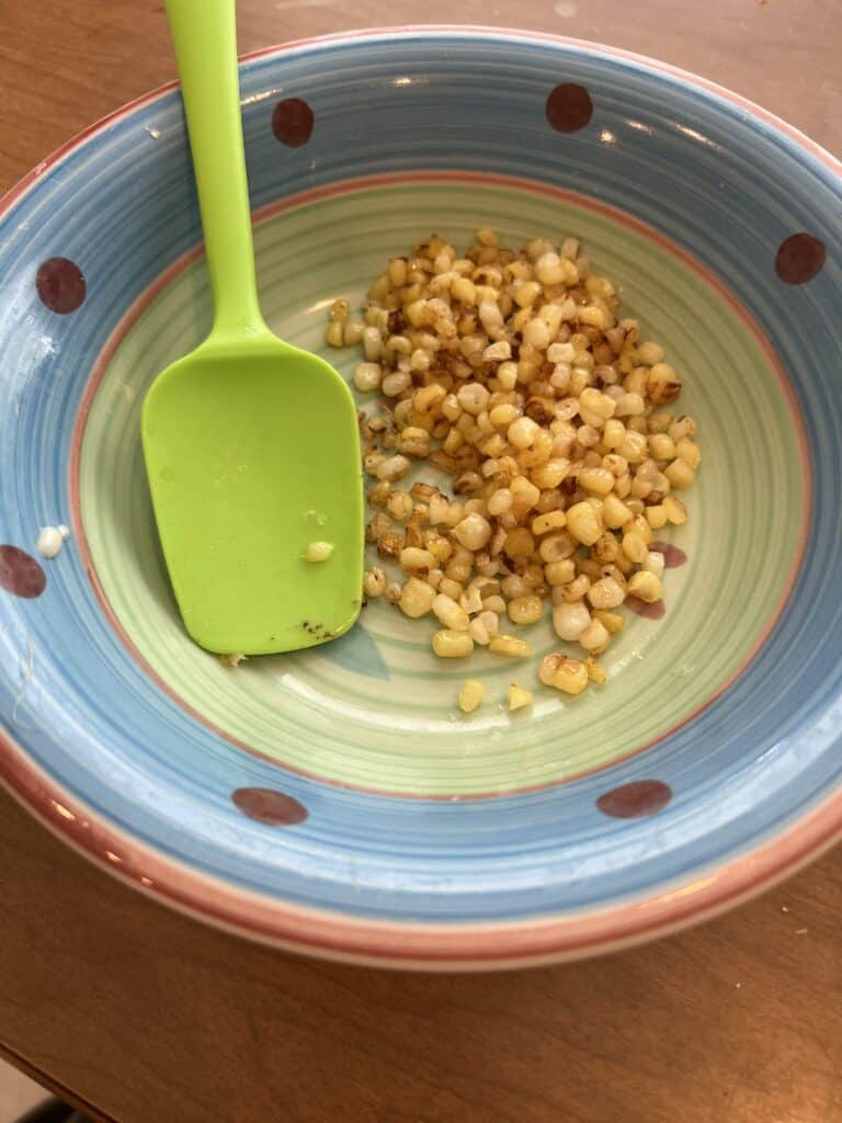 Toasted corn for corn fritters